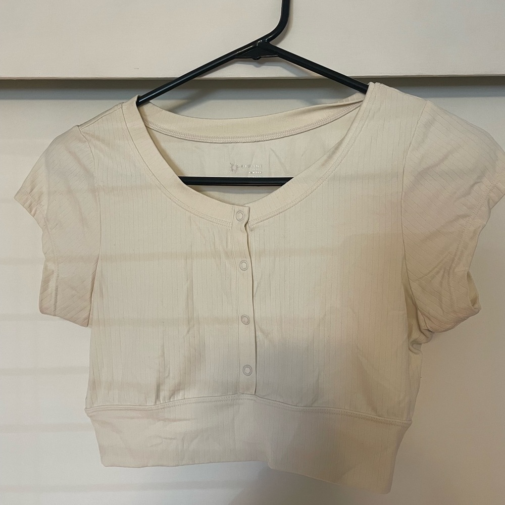 White/ cream aerie crop top